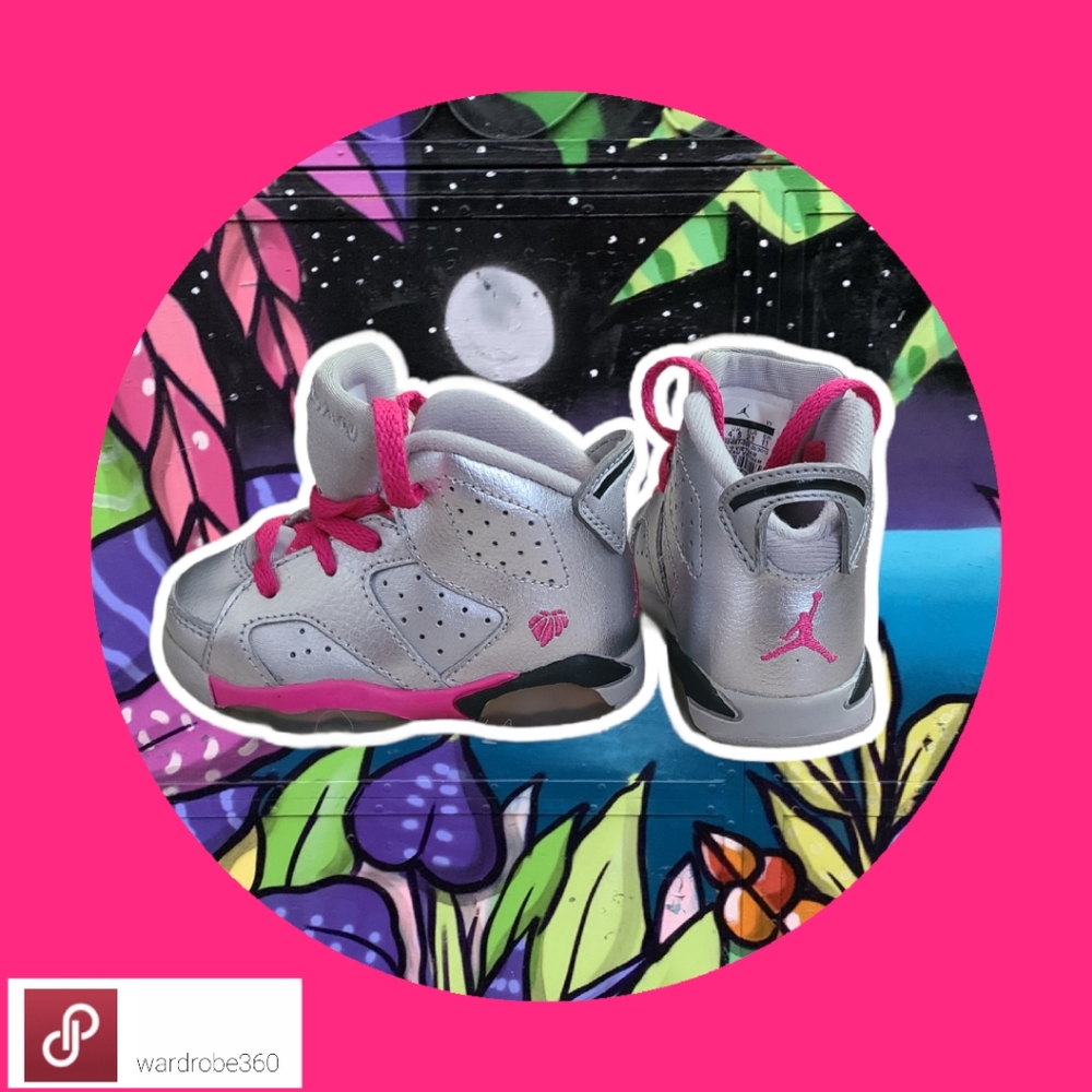 Pink and Silver Baby Jordans